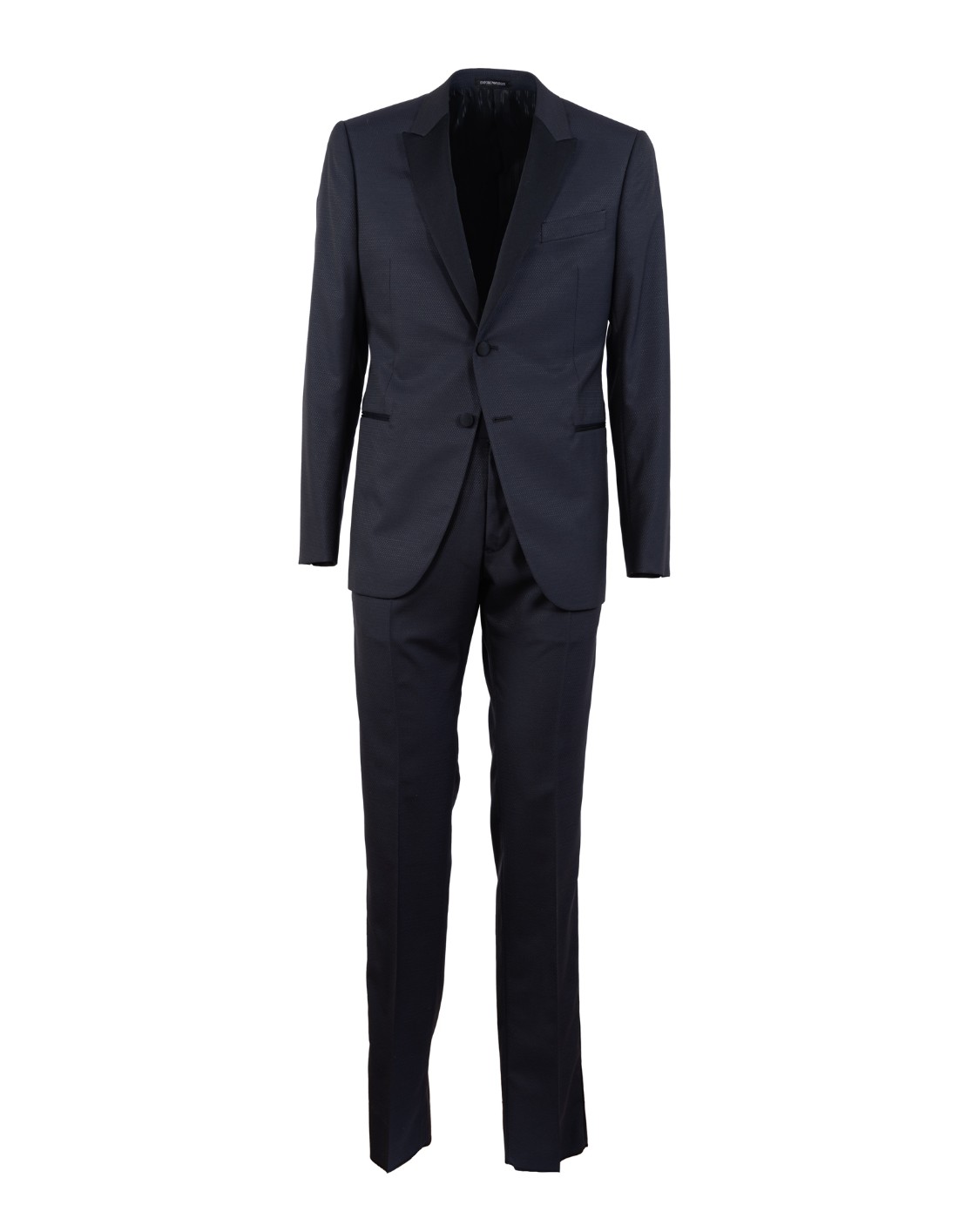 shop EMPORIO ARMANI  Smoking: Emporio Armani Smoking blu con microdisegno in lana stretch.
Slim fit.
Due bottoni.
Doppio spacco posteriore.
Drop 7.
Composizione: 51% lana 49% poliestere.
Fabbricato in Italia.. I1VMOP I1565-922 number 4250601